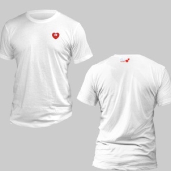 Crazy Hearts Embroidered Heart T-shirt in White - Picture 1 of 3